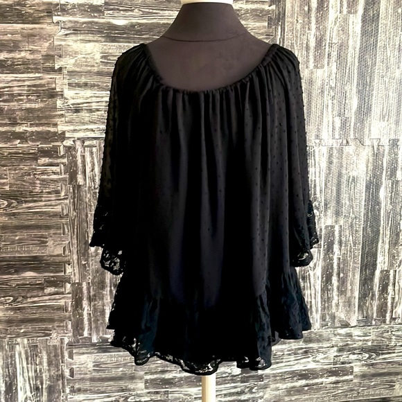 DR2 Nordstrom Black off the shoulder multi way wear Top size Large ECU - Picture 2 of 13